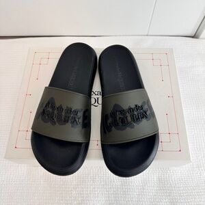 Alexander McQueen Graffiti Logo Slide Sandals